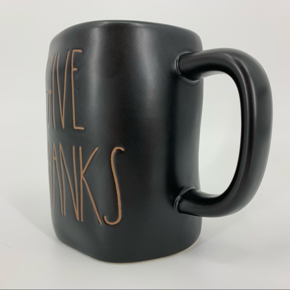 Rae Dunn ‘GIVE THANKS’ Black with Orange Mug - Picture 4 of 16